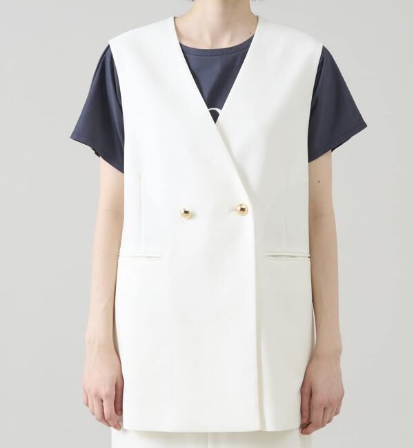 TIARA「ノーカラーゴールドボタンジレ（セットアップ可）」|ベスト・ジレ|