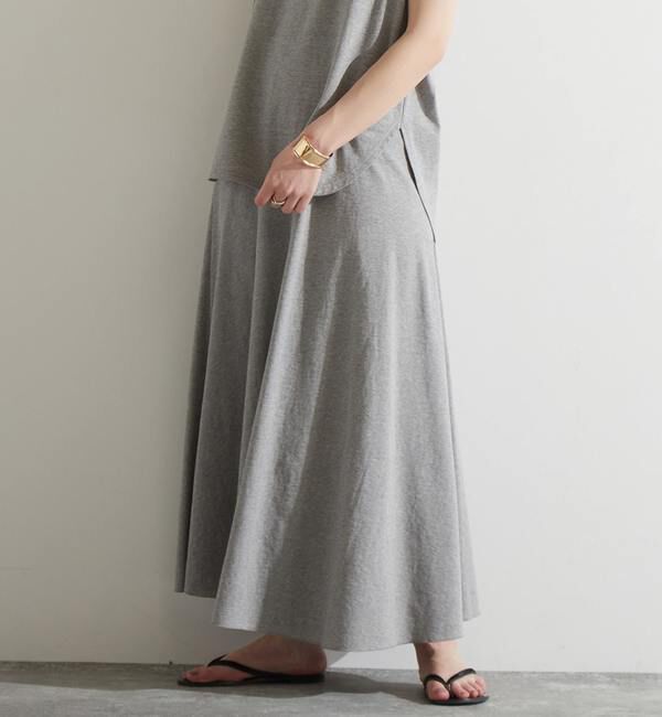 Liesse「カットソーフレアスカート（セットアップ対応）」|スカート|杢グレー