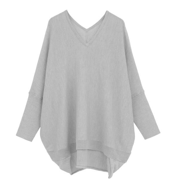 Liesse「【定番】ラメ混前後V袖リブオーバーニット」|ニット・セーター|