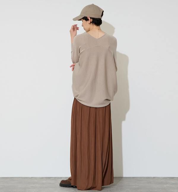 Liesse「【定番】ラメ混前後V袖リブオーバーニット」|ニット・セーター|