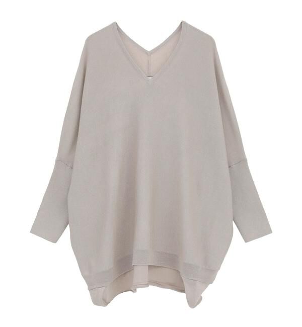 Liesse「【定番】ラメ混前後V袖リブオーバーニット」|ニット・セーター|