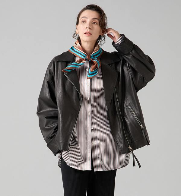 Liesse「【Le Mine/レミネ】レザージャケット」|その他|ブラック