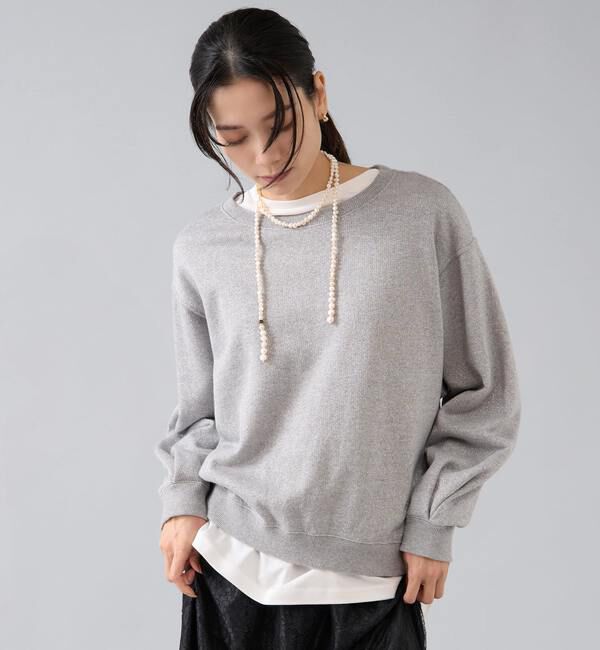 Liesse「ラメ裏毛プルオーバー」|Tシャツ・カットソー|杢グレー