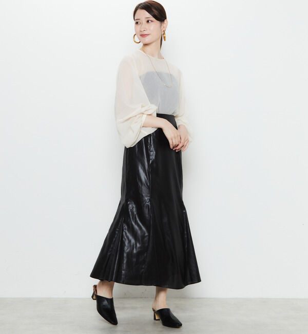 Soffitto「メタルツイストマーメイドスカート」|スカート|ブラック