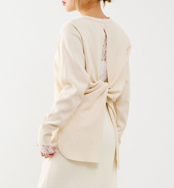 A_「【A_/エース】バックツイストデザインクルーネックカットソー」|Tシャツ・カットソー|