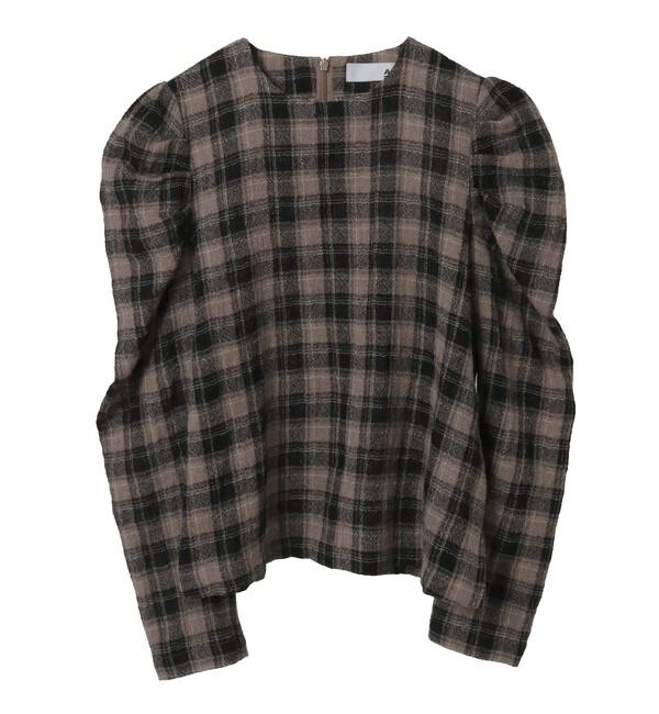 A_「【A_/エース】ウールチェックブラウス」|シャツ・ブラウス|