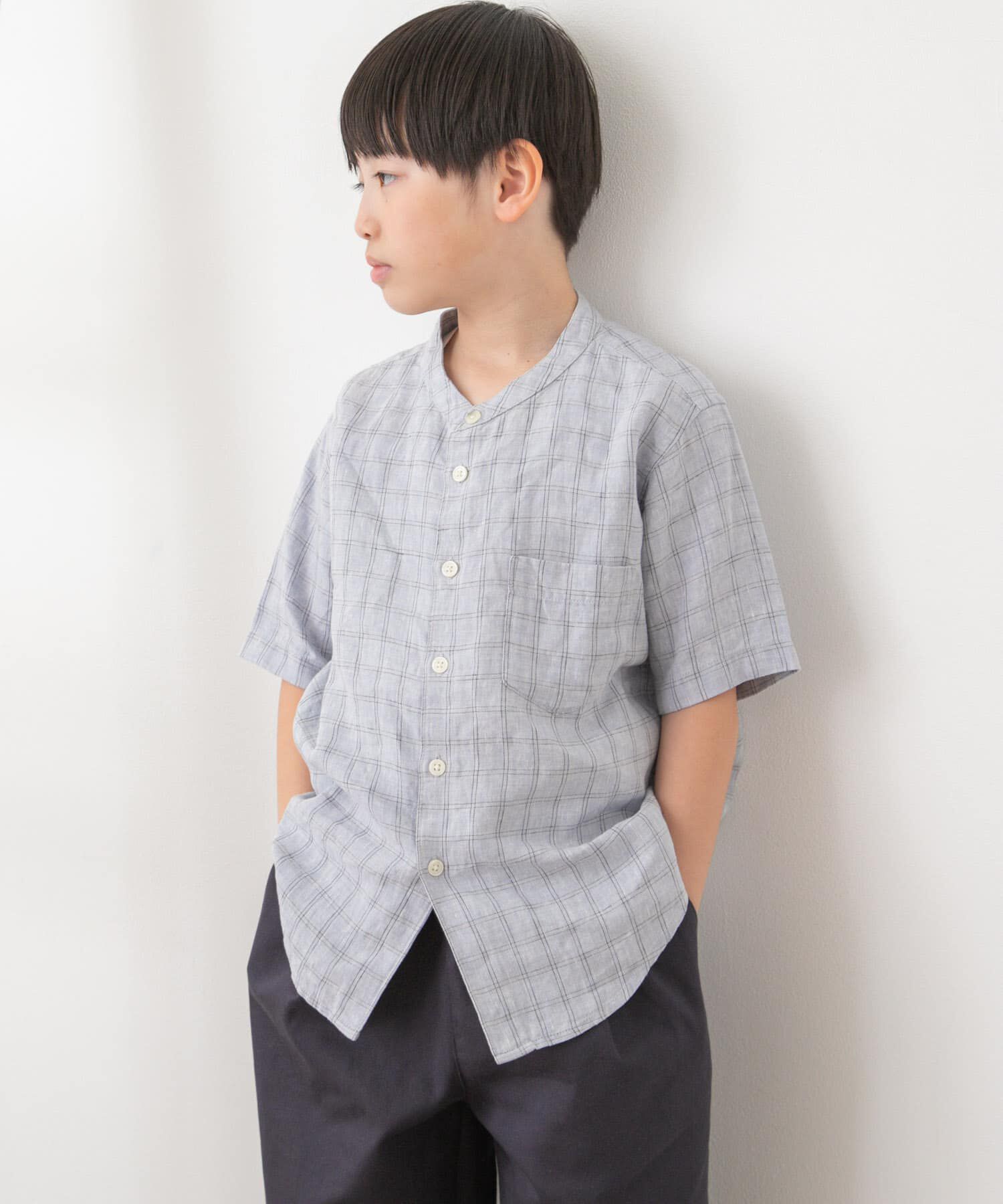 URBAN RESEARCH DOORS「『親子リンク』シルケットリネンバンドカラーシャツ(KIDS)」|その他|