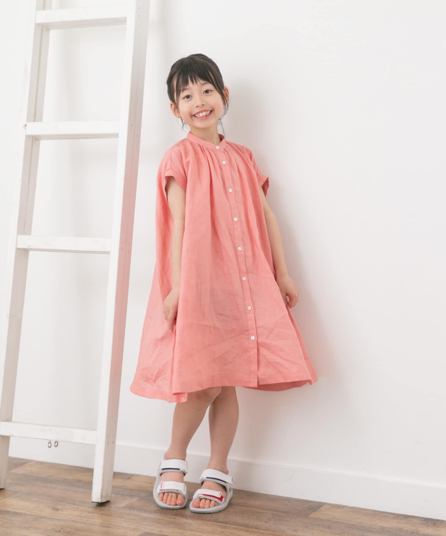 URBAN RESEARCH DOORS「『親子リンク』リネンギャザーワンピース(KIDS)」|ワンピース|