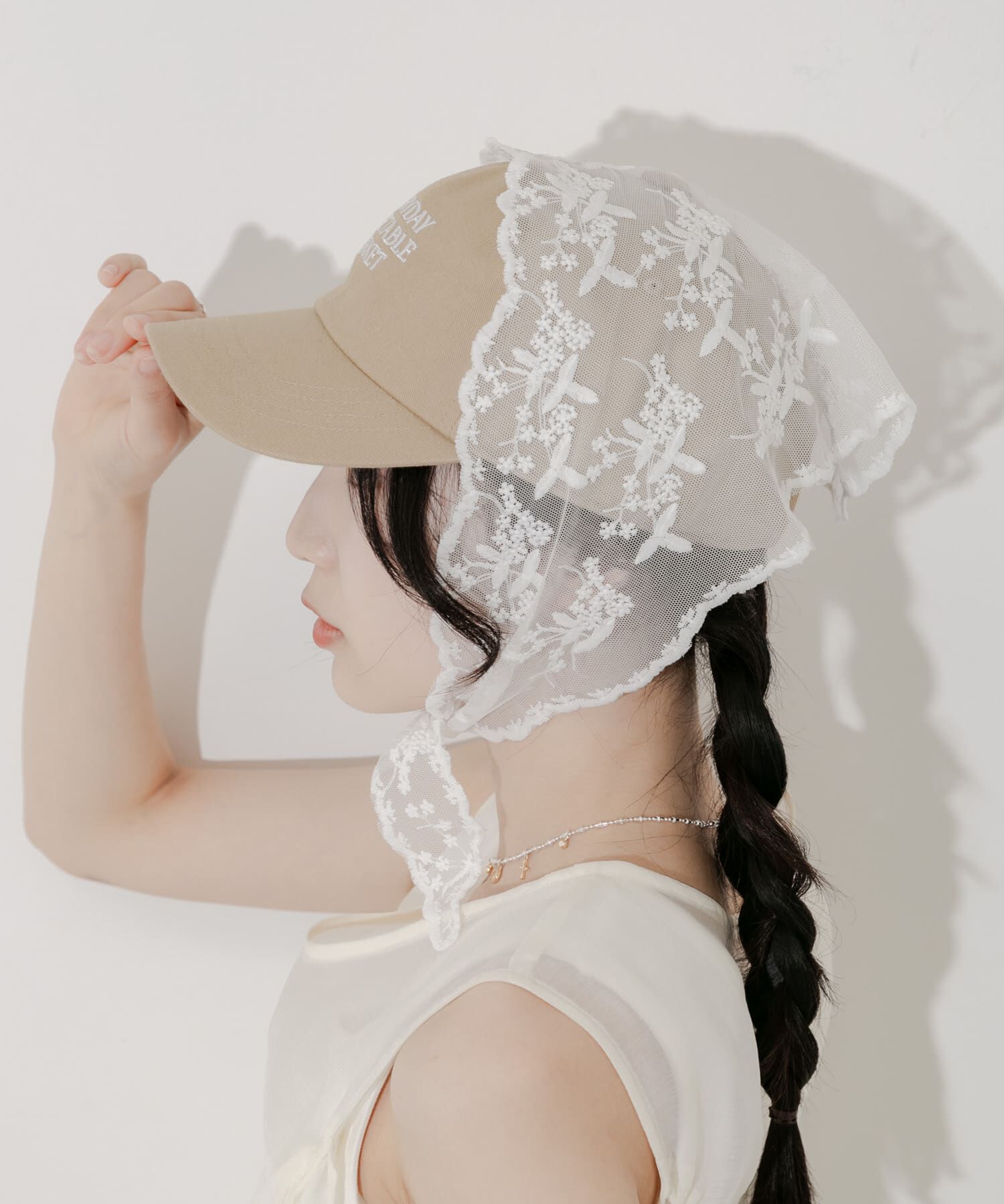 SMELLY「レーススカーフ」|バンダナ・スカーフ|オフホワイト