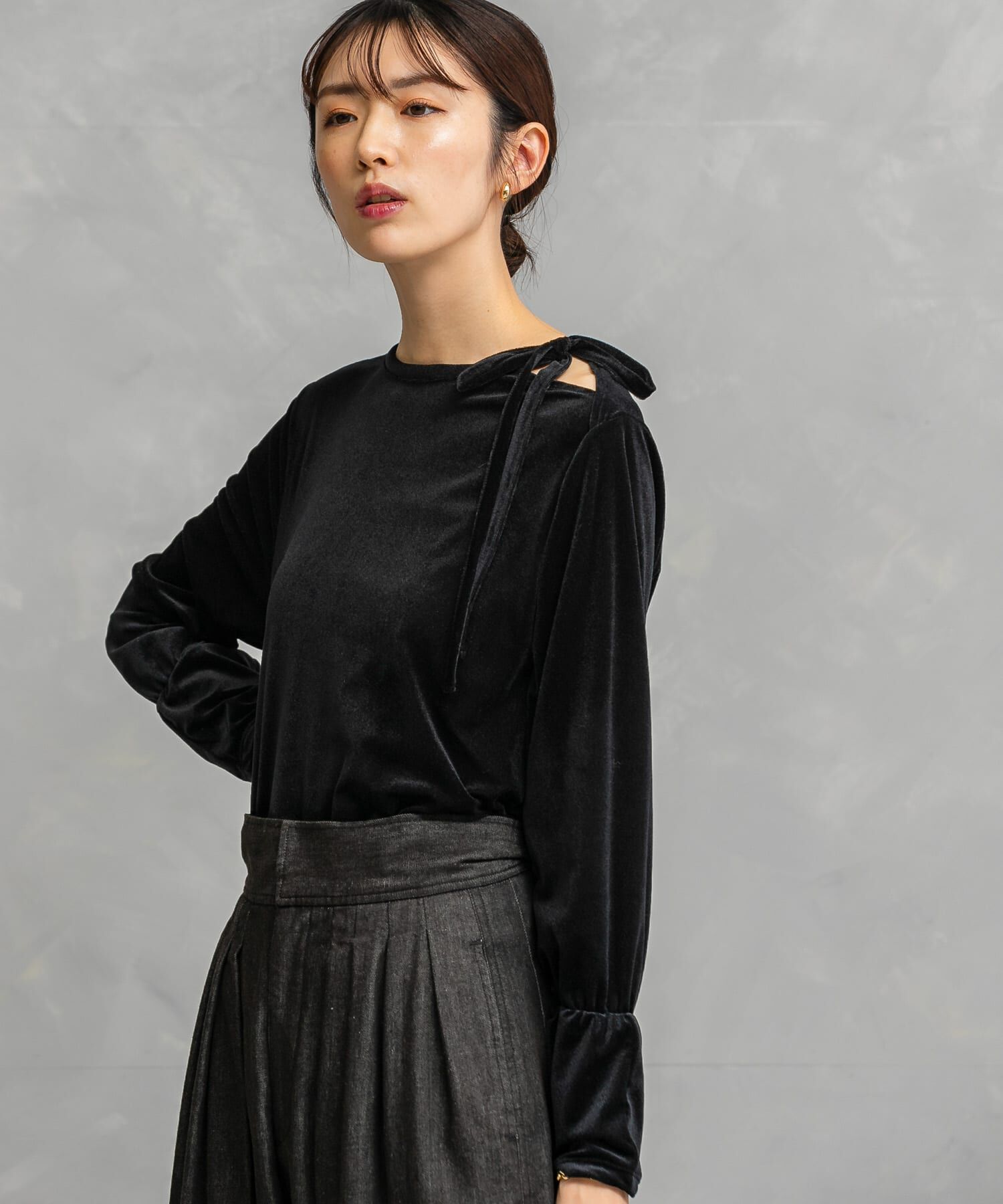 URBAN RESEARCH ROSSO「シアーベロアスリットデザインカットソー」|Tシャツ・カットソー|