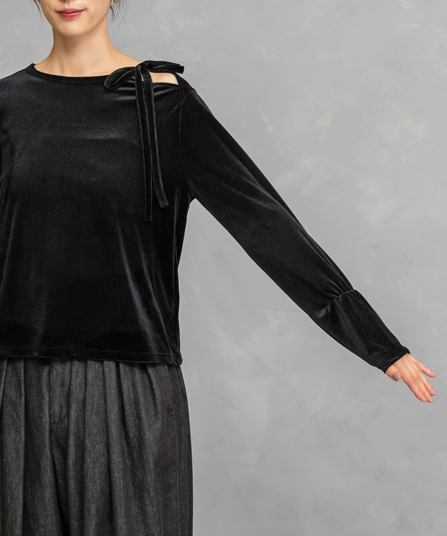 URBAN RESEARCH ROSSO「シアーベロアスリットデザインカットソー」|Tシャツ・カットソー|