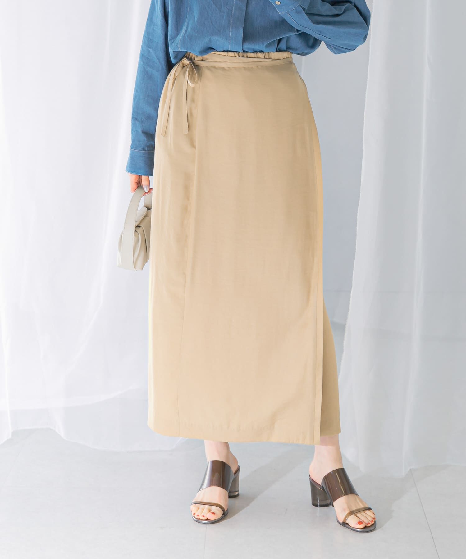 URBAN RESEARCH ROSSO「ラップデザインスカート」|スカート|ベージュ系その他