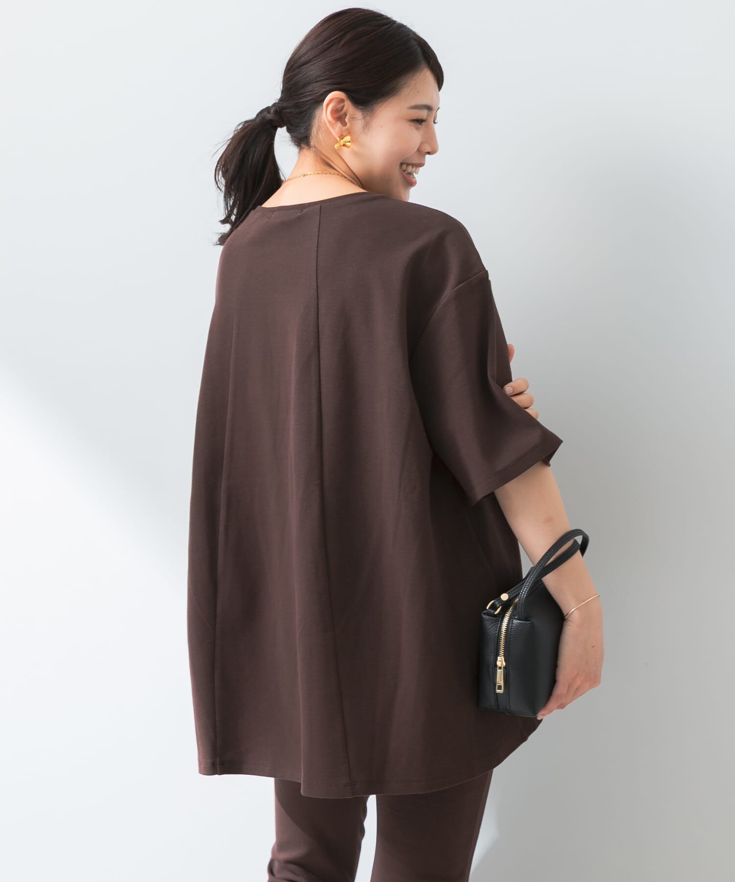 URBAN RESEARCH ROSSO「『UR TECH ひやサラクール』F by ROSSO　コクーンフレアチュニックTシャツ」|Tシャツ・カットソー|