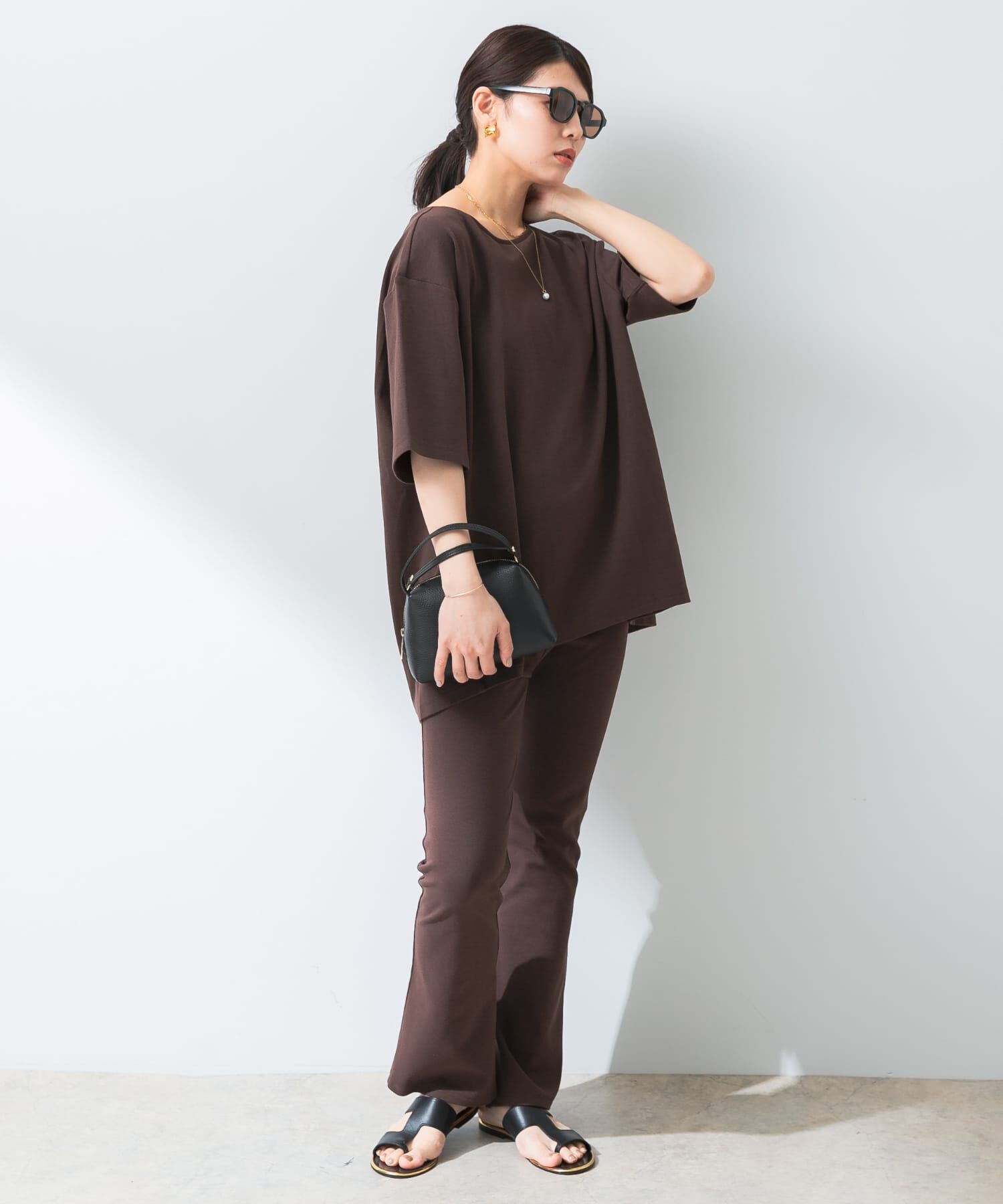 URBAN RESEARCH ROSSO「『UR TECH ひやサラクール』F by ROSSO　コクーンフレアチュニックTシャツ」|Tシャツ・カットソー|