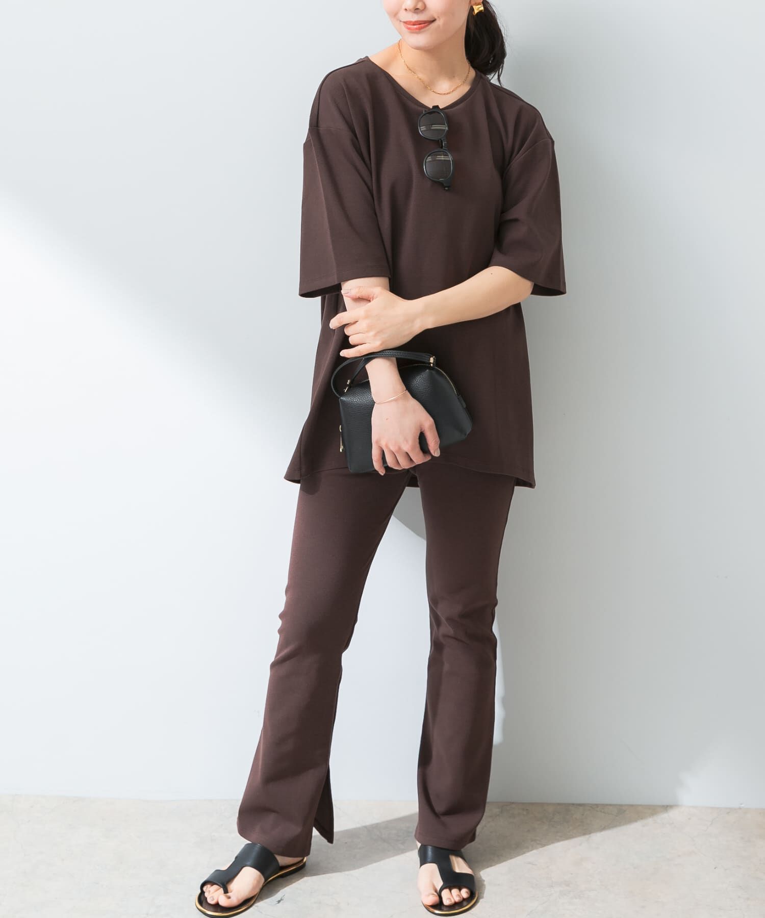 URBAN RESEARCH ROSSO「『UR TECH ひやサラクール』F by ROSSO　コクーンフレアチュニックTシャツ」|Tシャツ・カットソー|