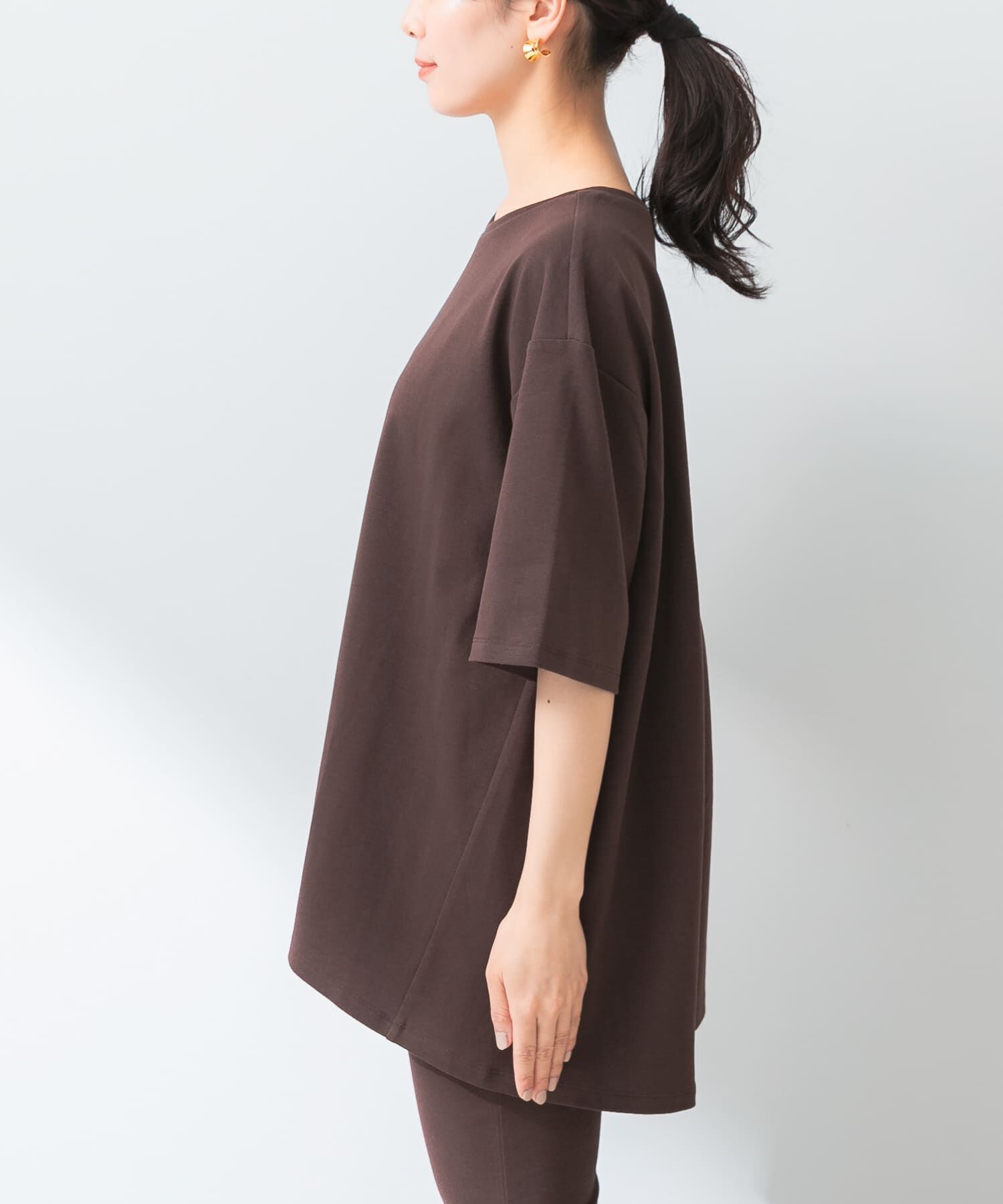 URBAN RESEARCH ROSSO「『UR TECH ひやサラクール』F by ROSSO　コクーンフレアチュニックTシャツ」|Tシャツ・カットソー|