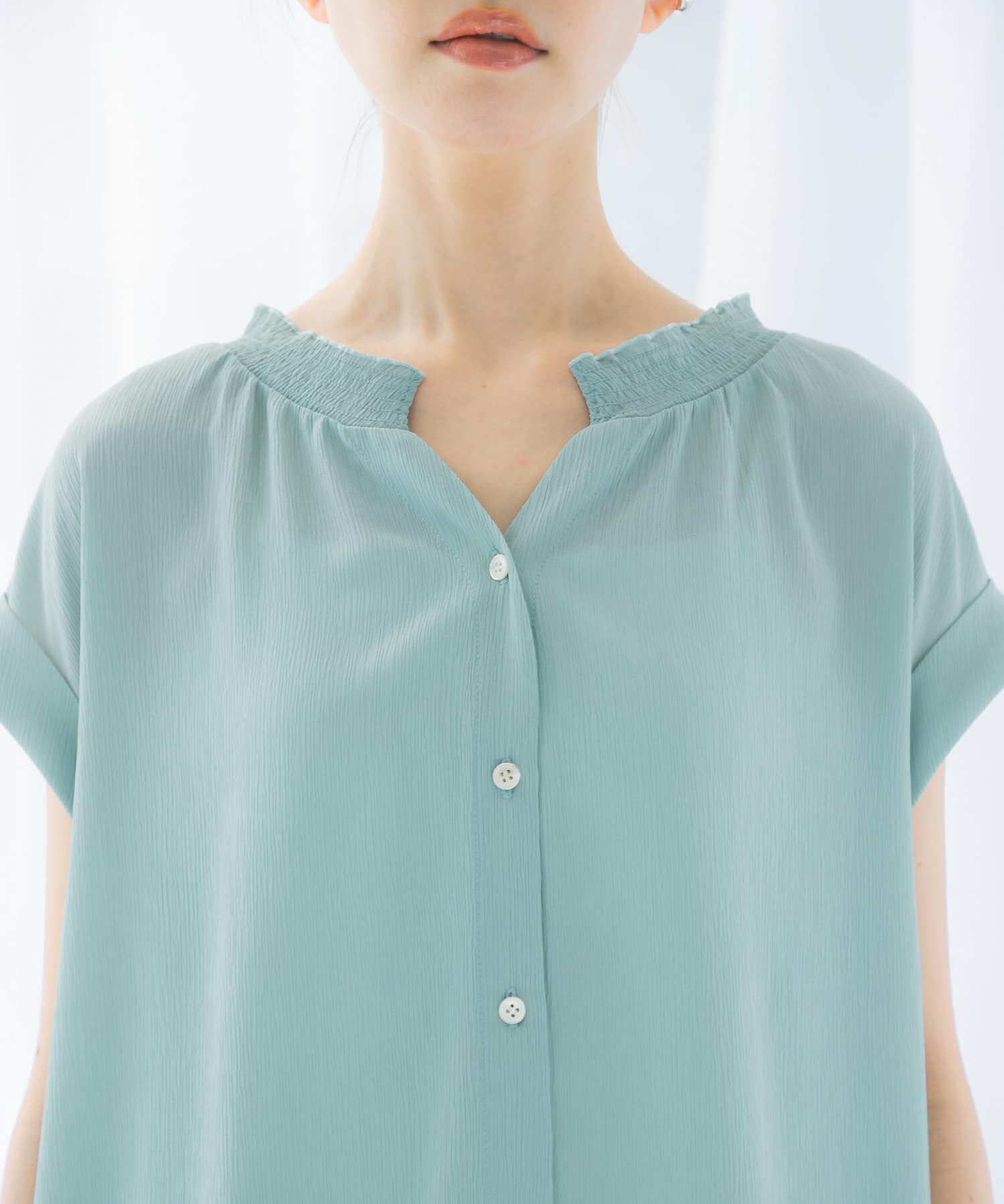 URBAN RESEARCH ROSSO「『WEB限定』シャーリングスキッパーブラウス」|シャツ・ブラウス|