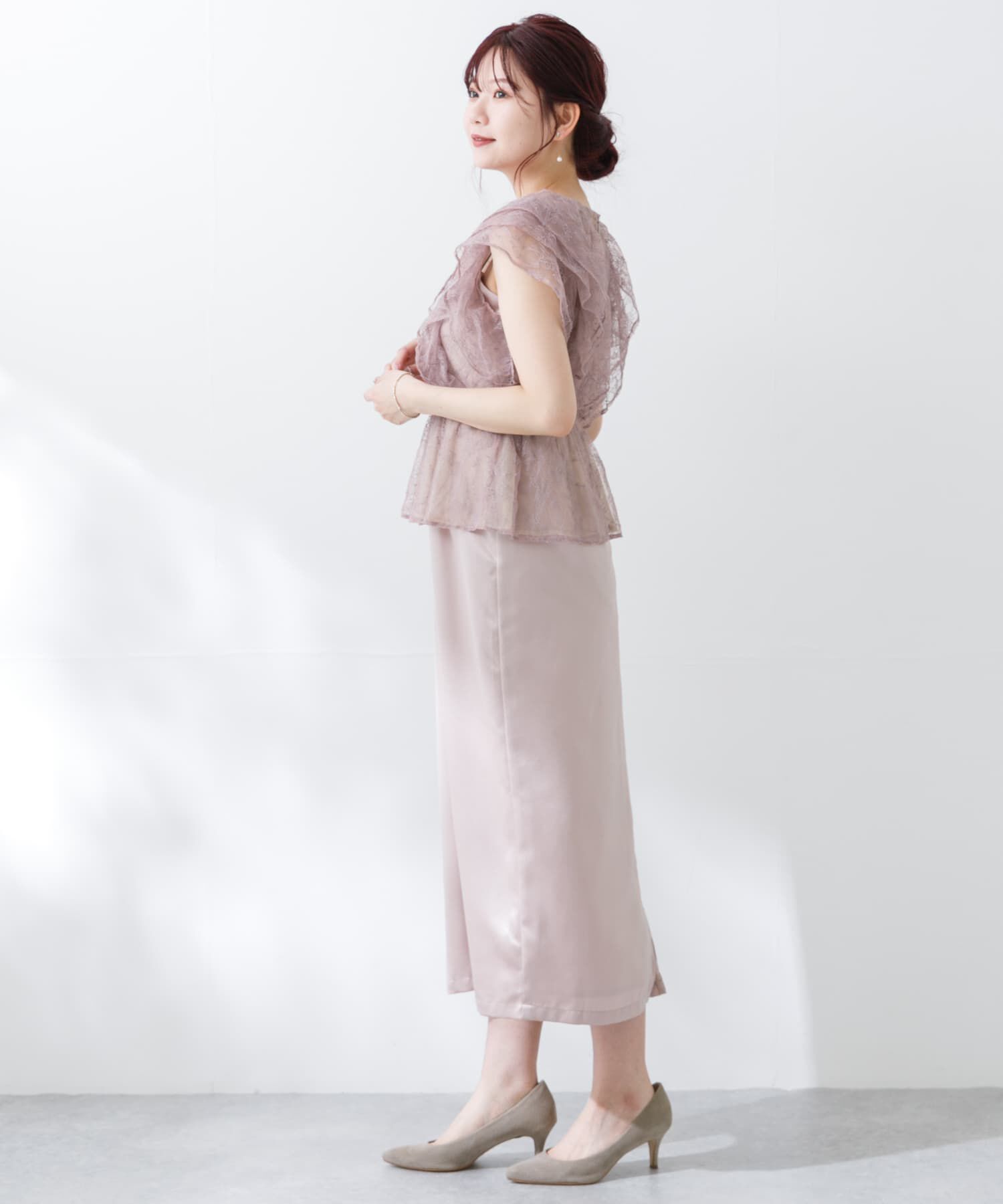 URBAN RESEARCH ROSSO「kaene　レースフリルドッキングドレス」|ワンピース|