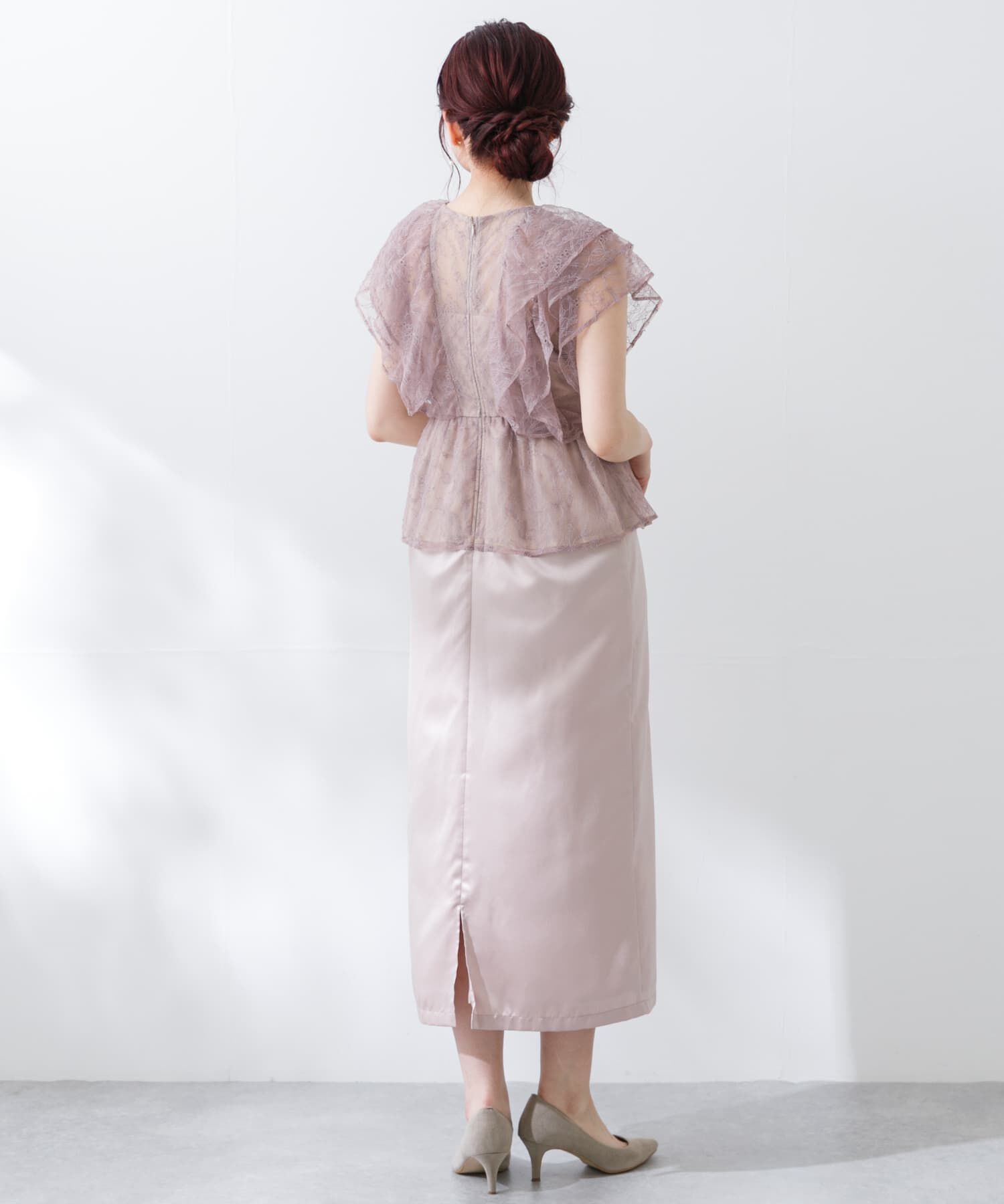 URBAN RESEARCH ROSSO「kaene　レースフリルドッキングドレス」|ワンピース|