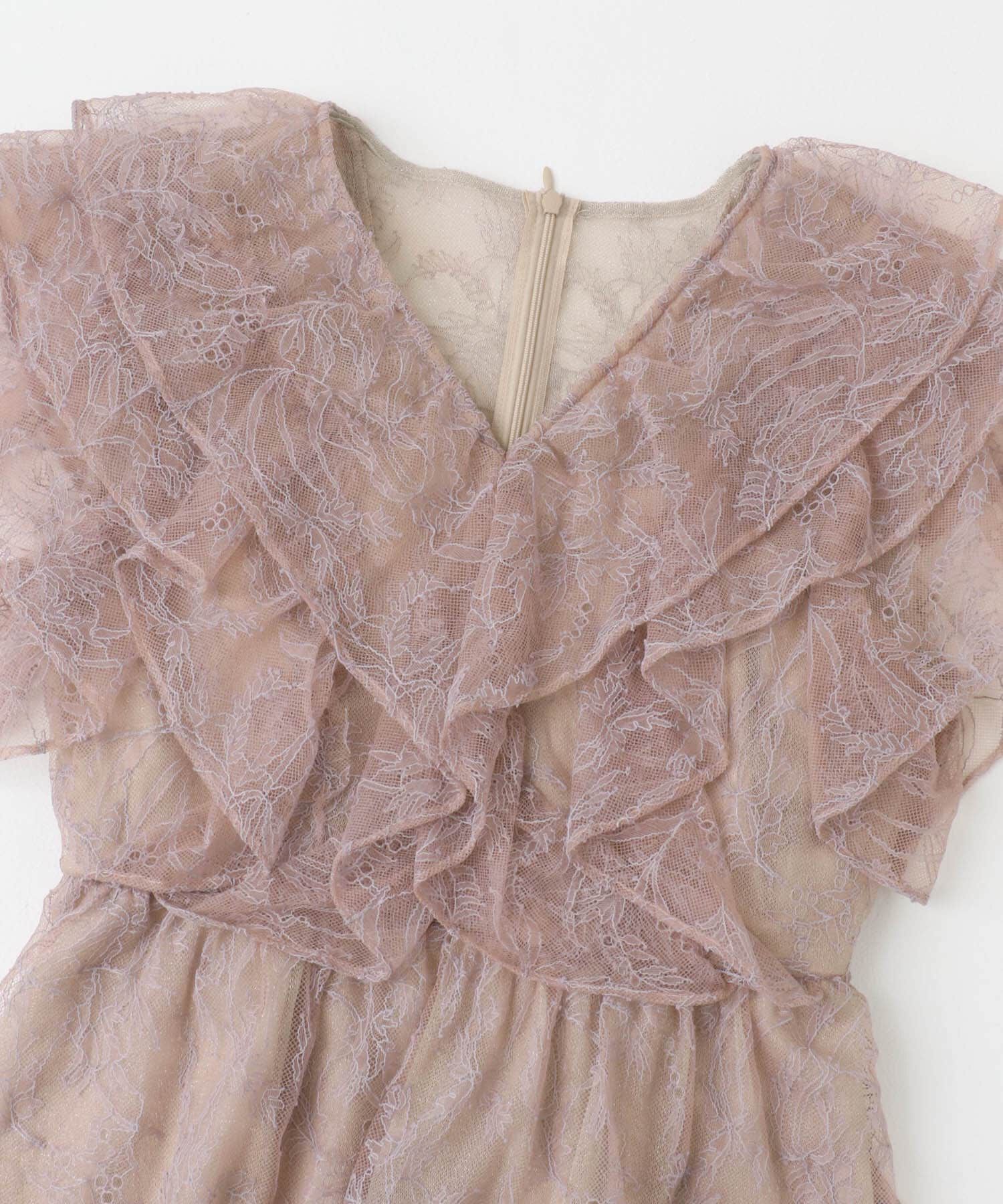 URBAN RESEARCH ROSSO「kaene　レースフリルドッキングドレス」|ワンピース|