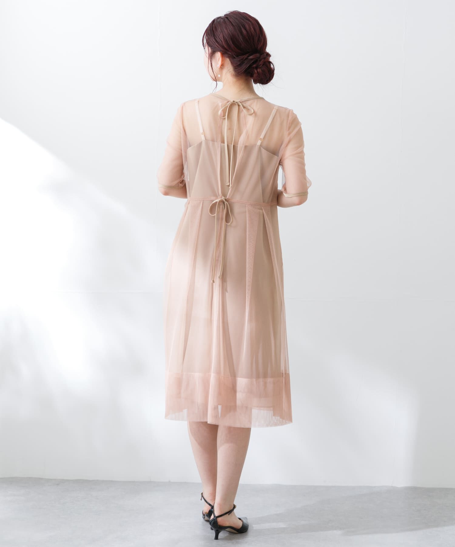 URBAN RESEARCH ROSSO「kaene　シャンブレーキャミドッキングドレス(sh)」|ワンピース|