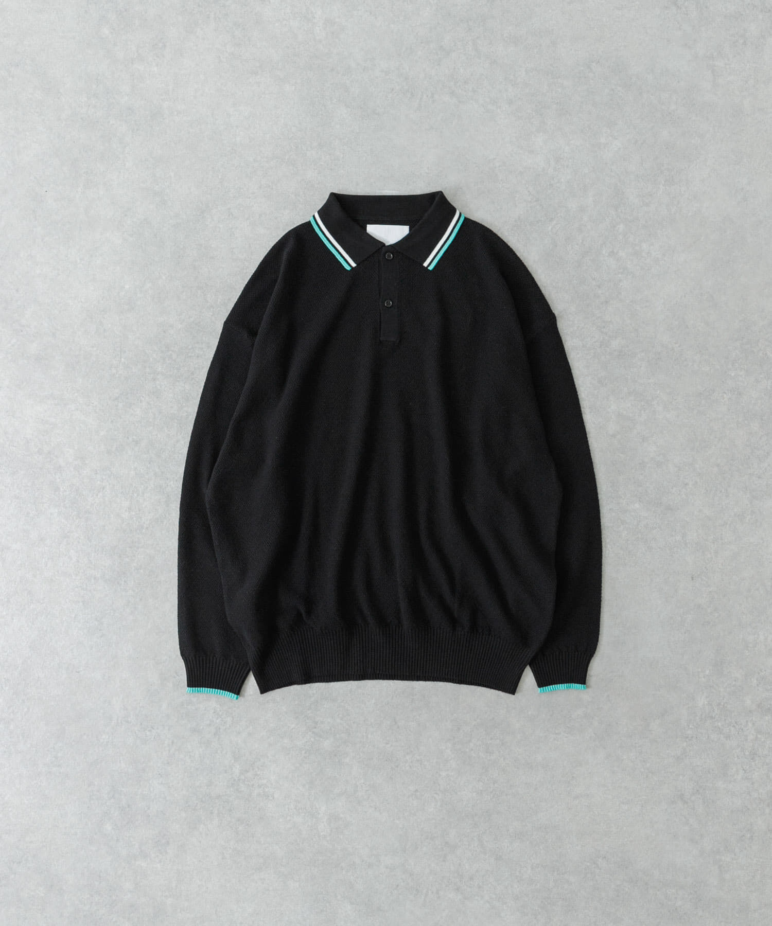 URBAN RESEARCH「URBAN RESEARCH iD　カノコオーバーニットポロ ロングスリーブ」|ポロシャツ|ブラック