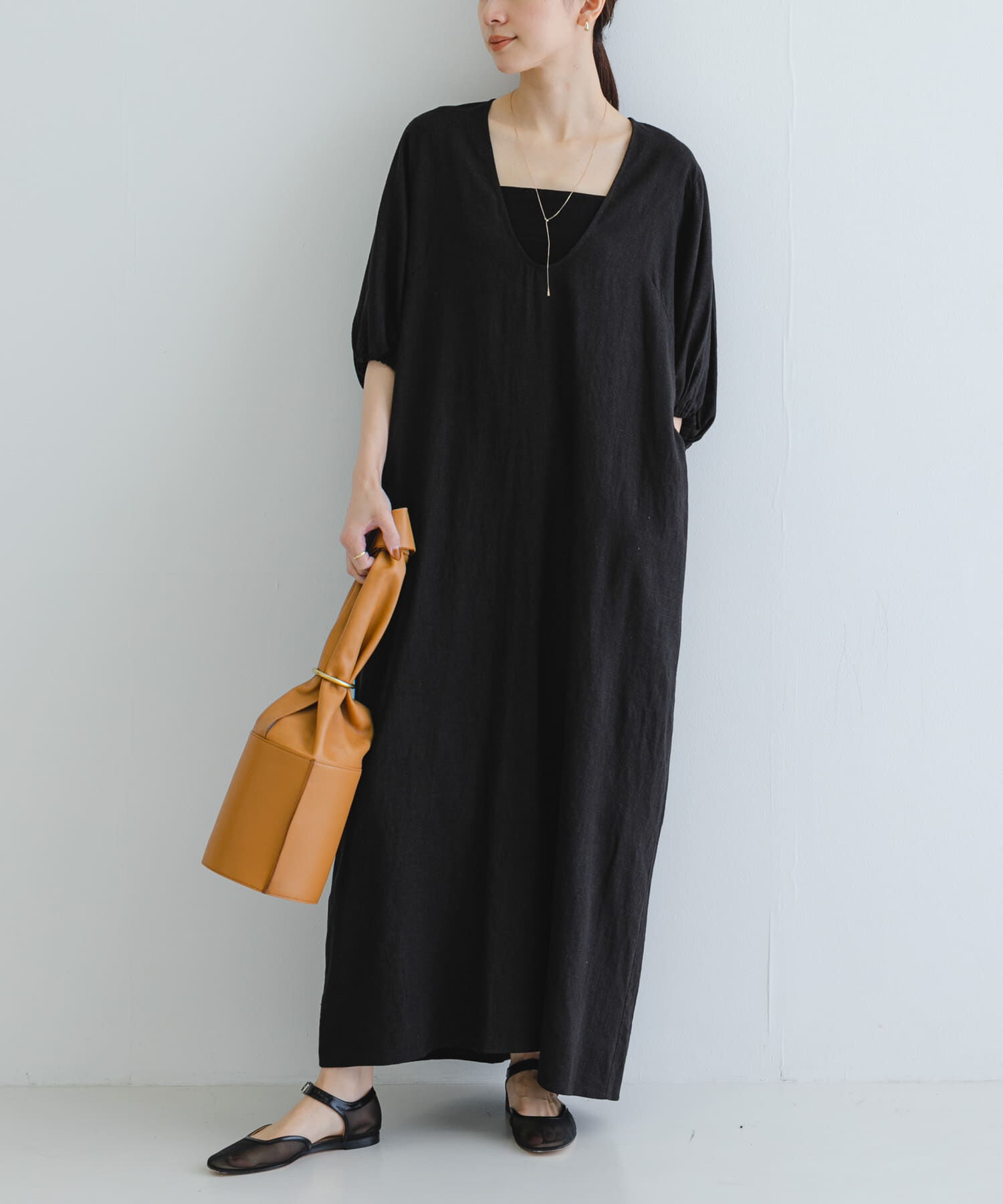 URBAN RESEARCH「リネンレーヨンUネックワンピース」|ワンピース|