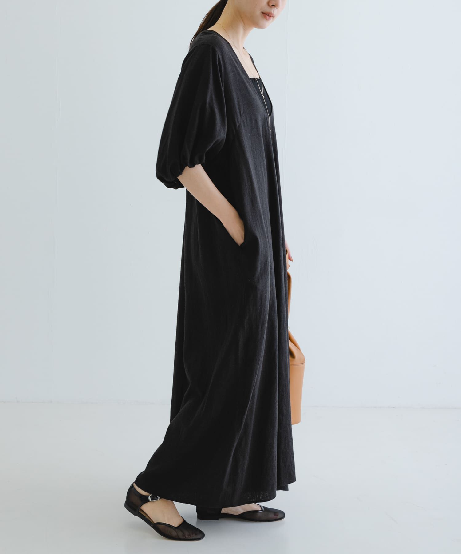 URBAN RESEARCH「リネンレーヨンUネックワンピース」|ワンピース|