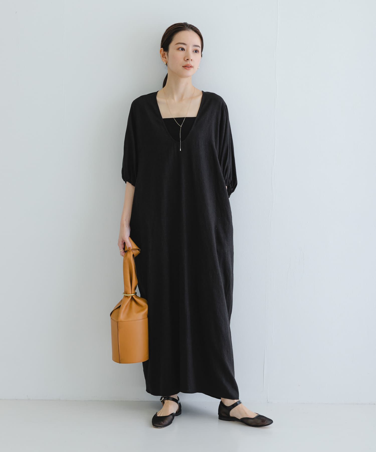 URBAN RESEARCH「リネンレーヨンUネックワンピース」|ワンピース|