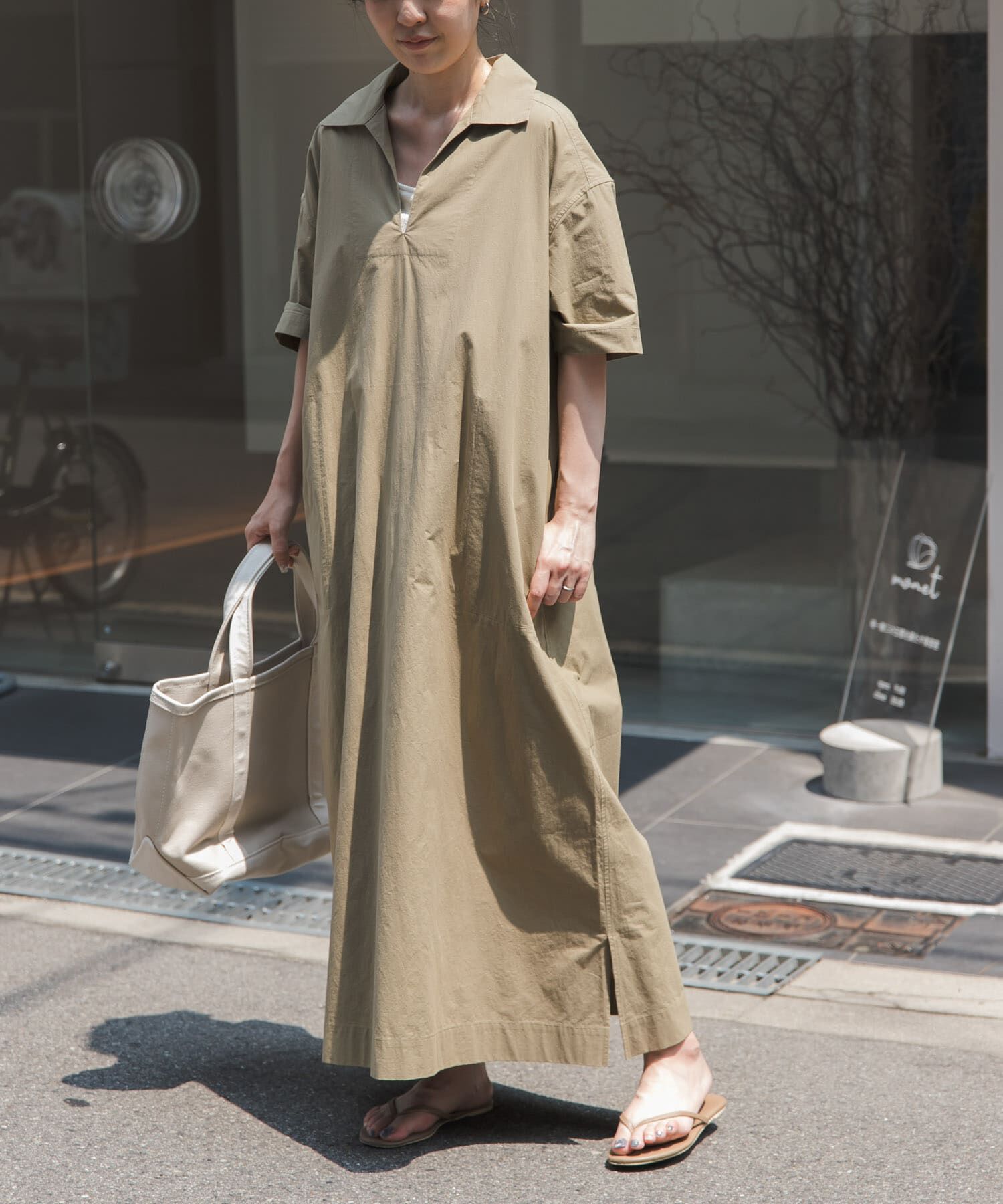 URBAN RESEARCH DOORS「FORK&SPOON　スキッパーワンピース」|ワンピース|