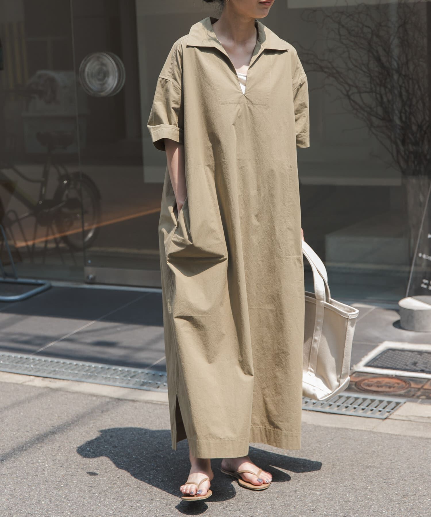 URBAN RESEARCH DOORS「FORK&SPOON　スキッパーワンピース」|ワンピース|