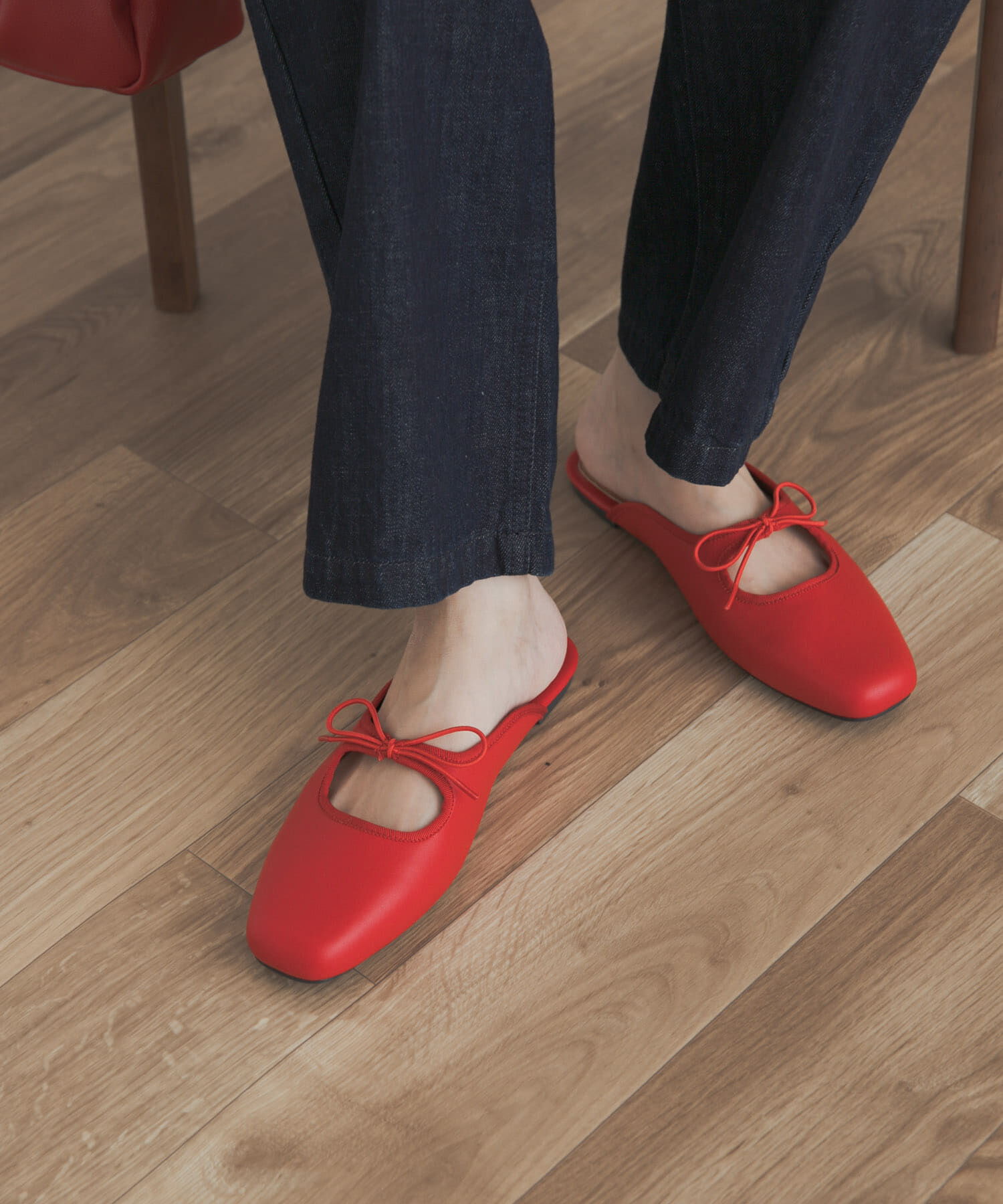 URBAN RESEARCH DOORS「スクエアトゥリボンミュール」|サンダル|