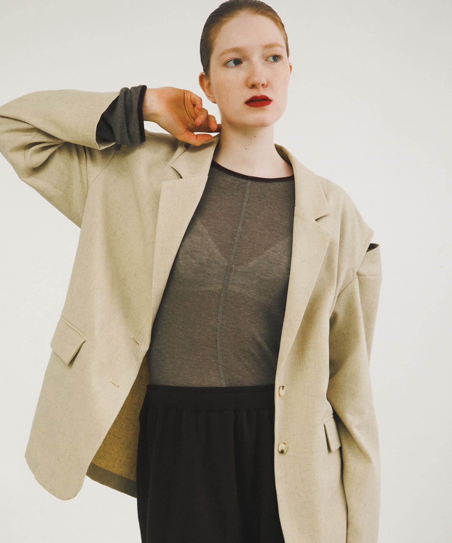 LAATO「piping velor sheer tee」|Tシャツ・カットソー|グレー