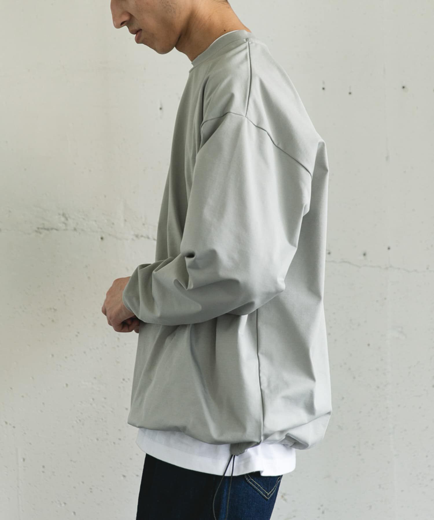 URBAN RESEARCH DOORS「URD Drawstring Long-Sleeve T-shirts」|Tシャツ・カットソー|グレー