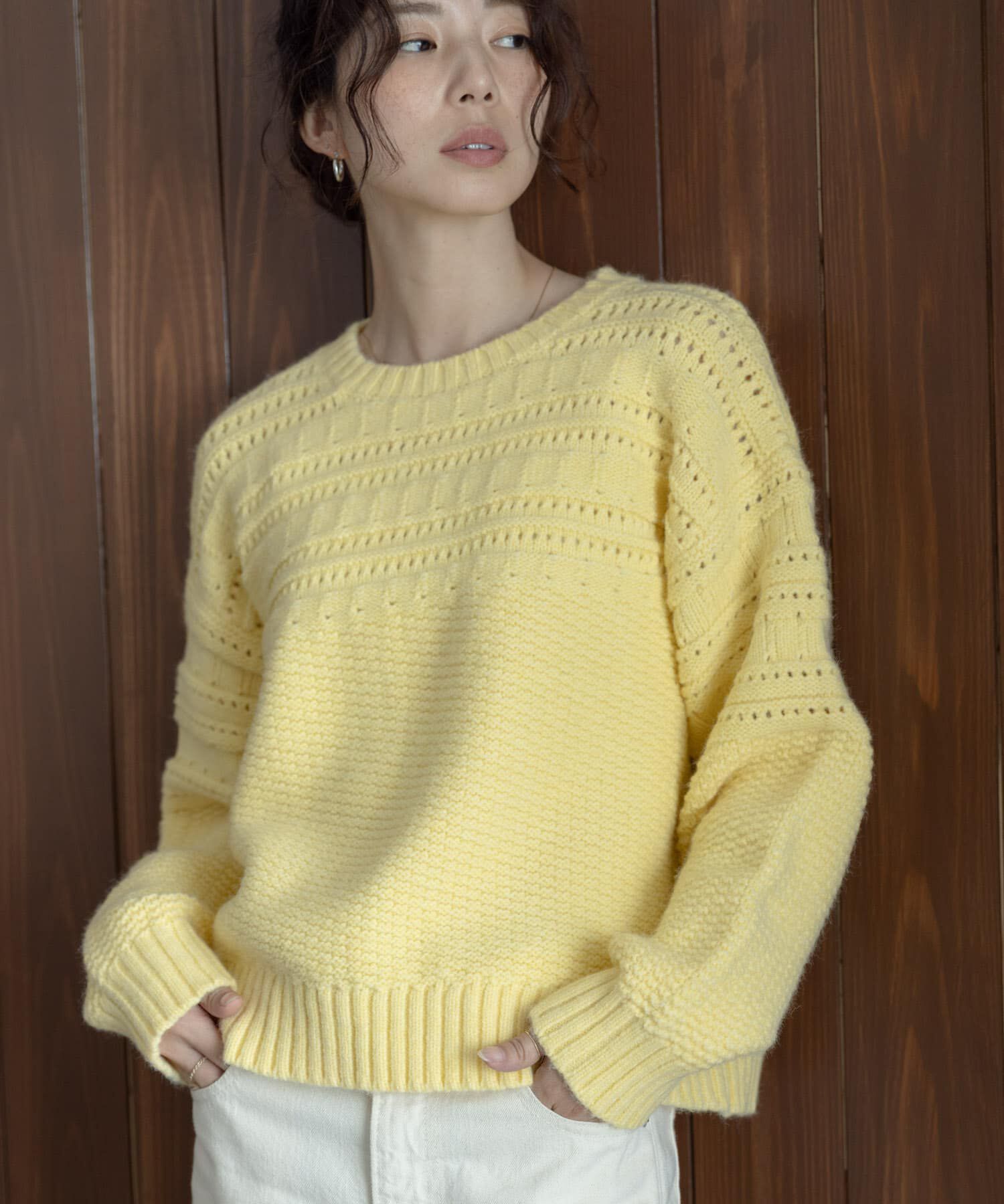 Sonny Label 「『WEB限定』アイレット切替ニットプルオーバー」|ニット・セーター|