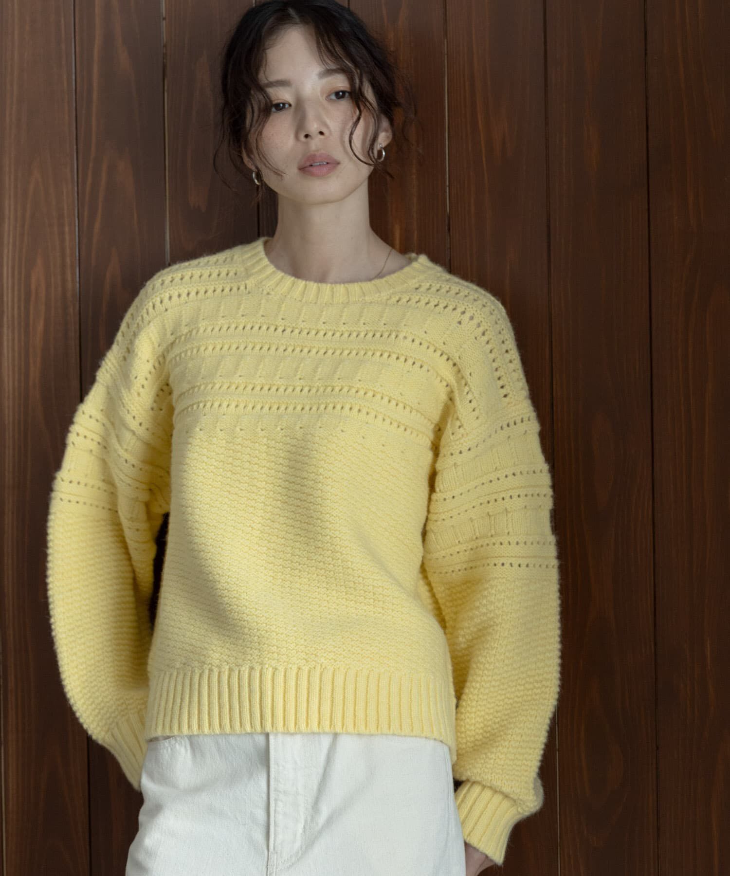 Sonny Label 「『WEB限定』アイレット切替ニットプルオーバー」|ニット・セーター|