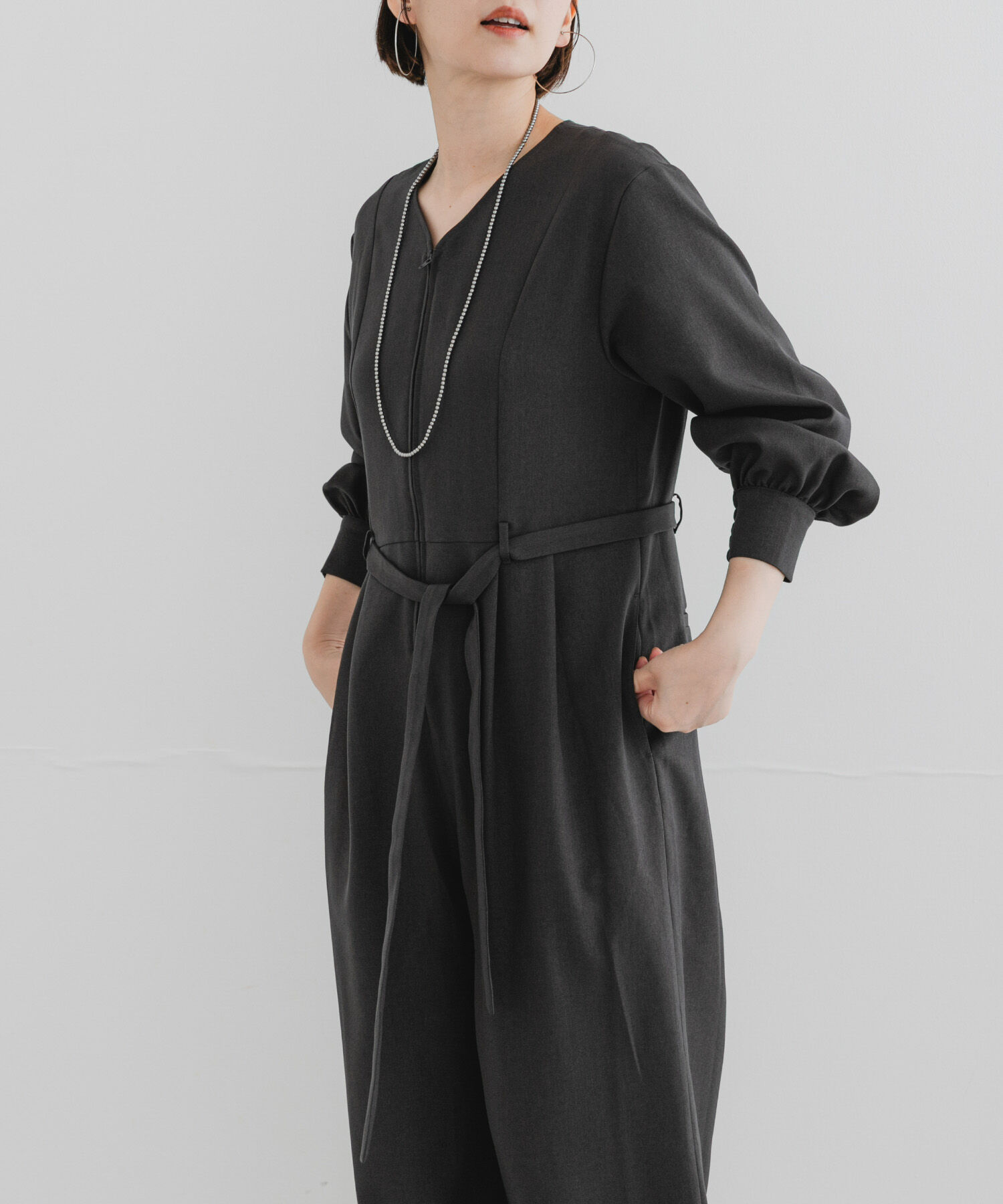 URBAN RESEARCH ROSSO「『UR TECH SMOOTHLUXE』F by ROSSO　ハーフZIPジャンプスーツ」|スカート|