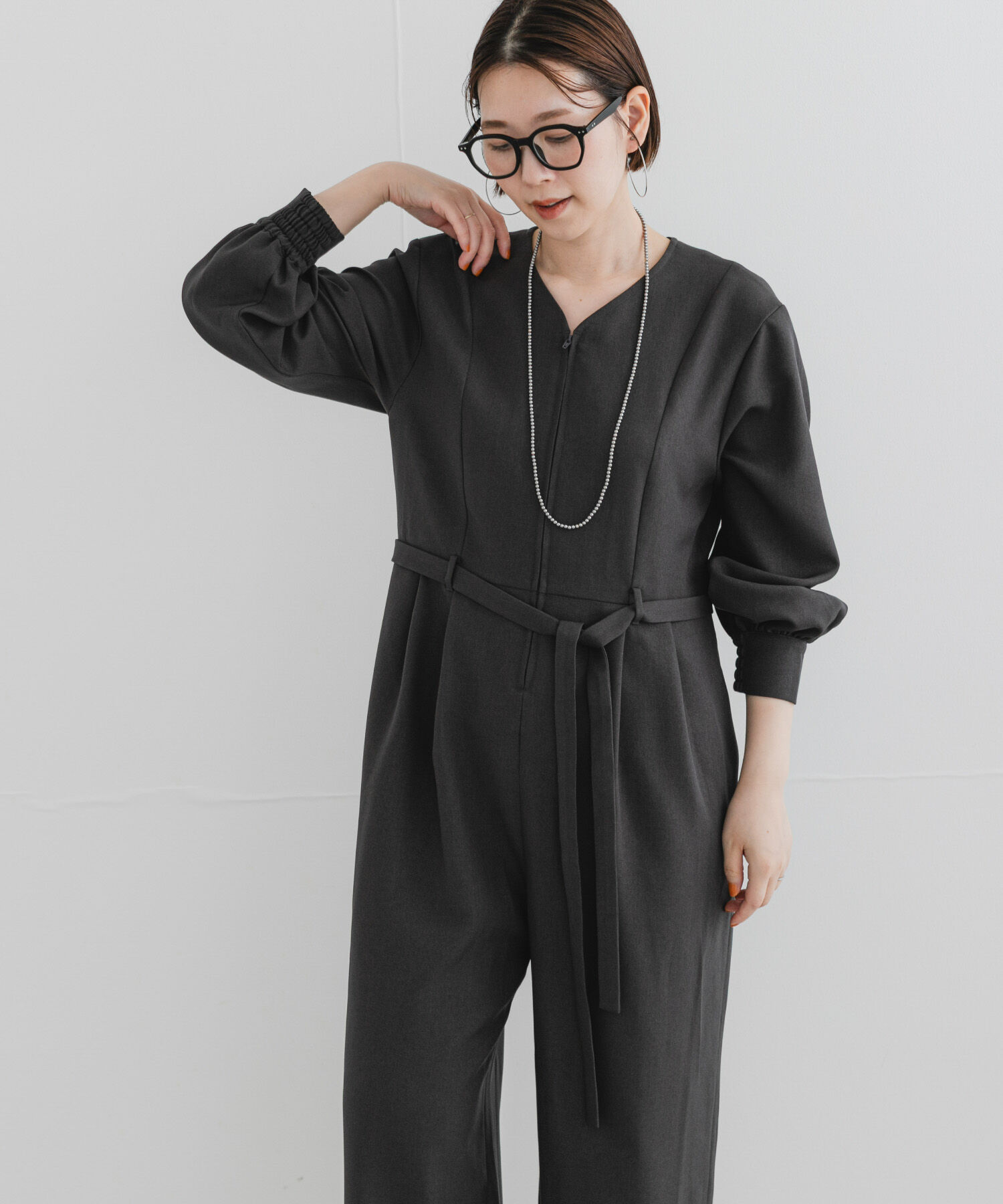 URBAN RESEARCH ROSSO「『UR TECH SMOOTHLUXE』F by ROSSO　ハーフZIPジャンプスーツ」|スカート|