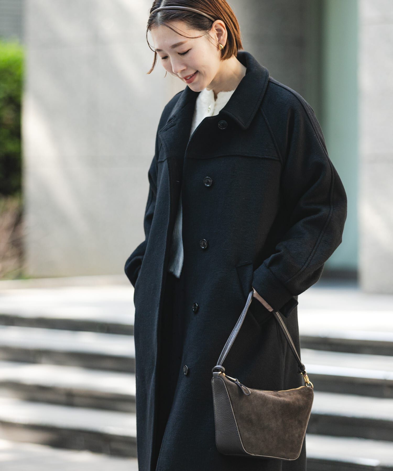 URBAN RESEARCH ROSSO「F by ROSSO　『UR TECH』ビーバーステンカラーロングコート」|ステンカラーコート|