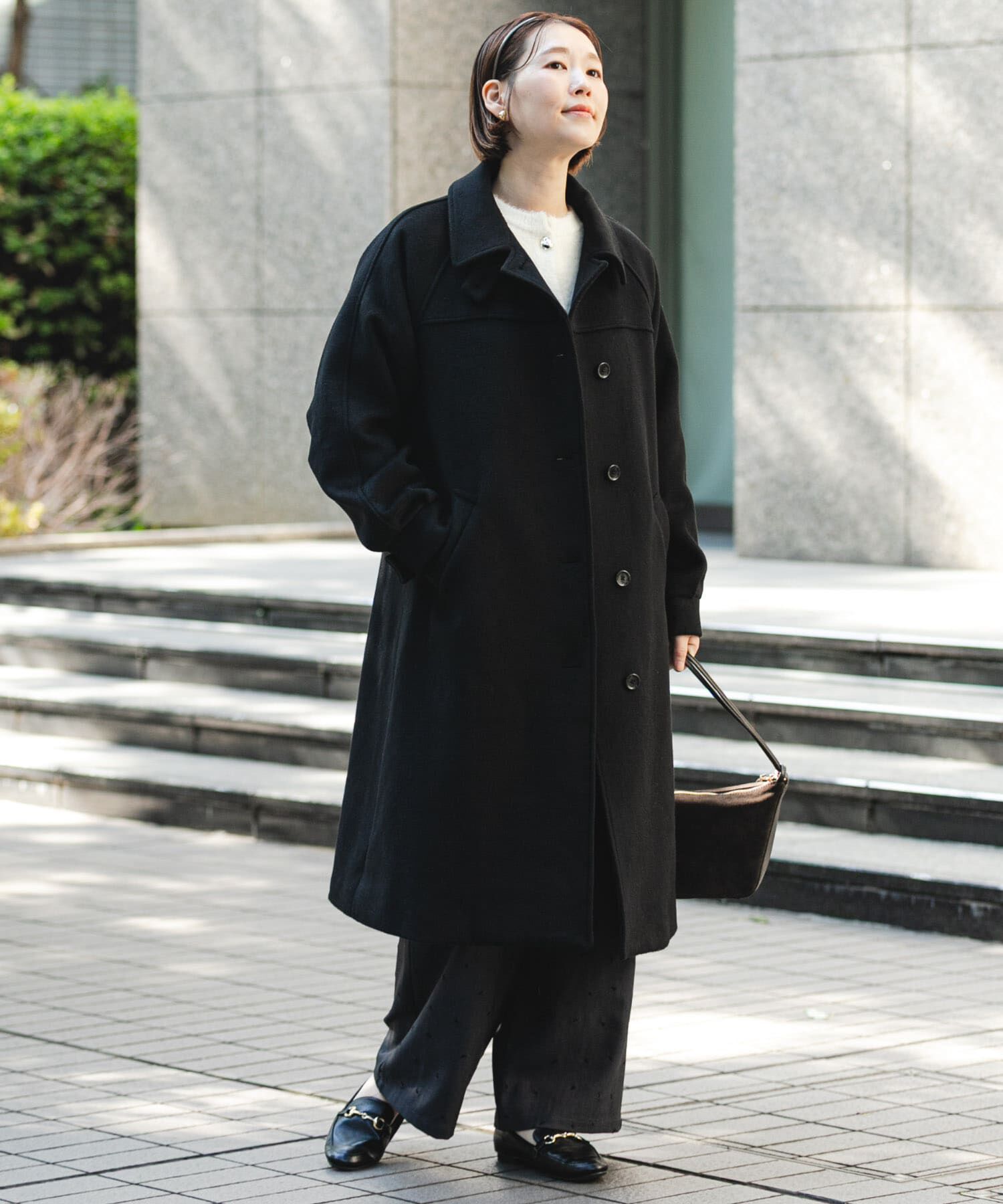 URBAN RESEARCH ROSSO「F by ROSSO　『UR TECH』ビーバーステンカラーロングコート」|ステンカラーコート|