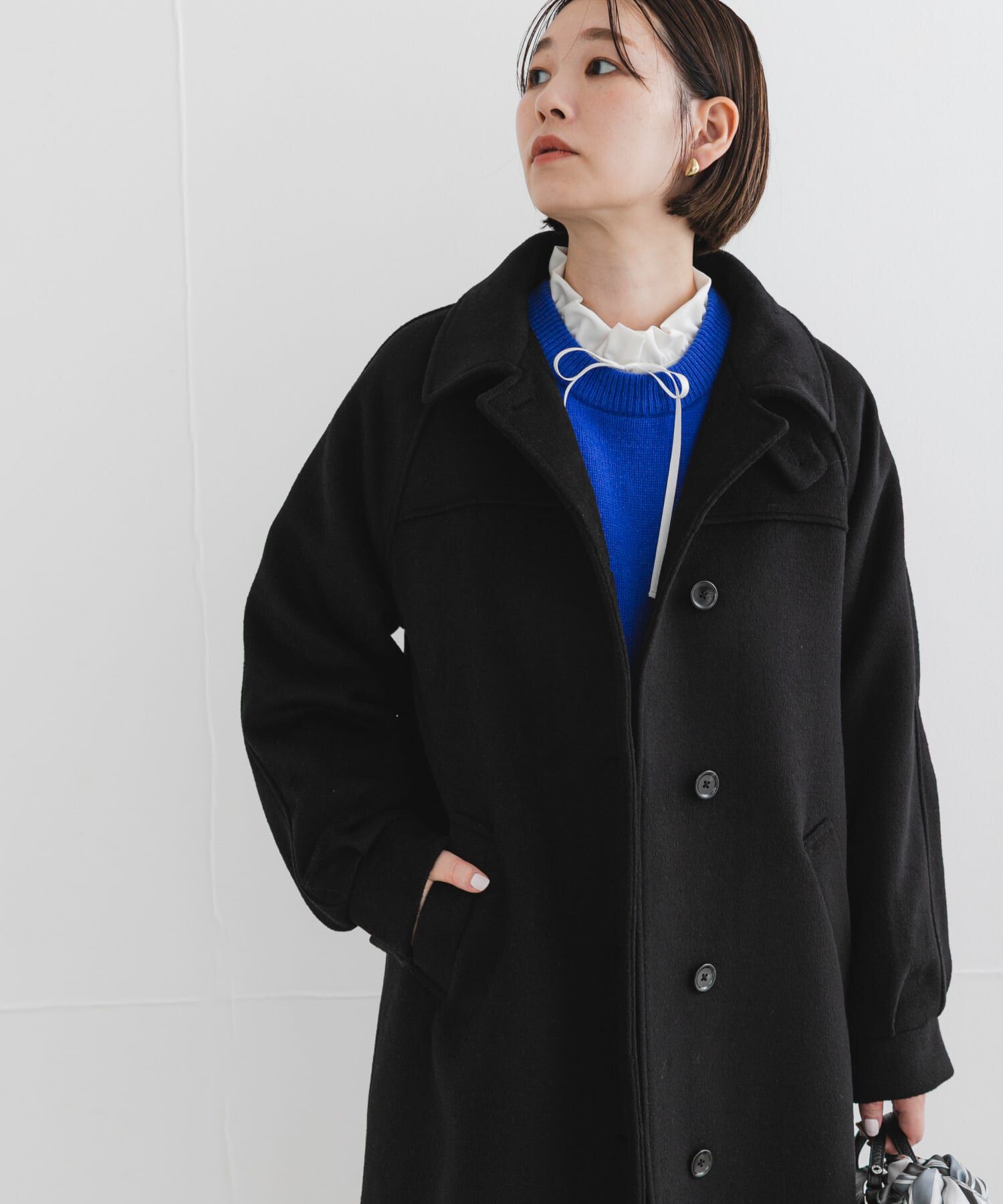 URBAN RESEARCH ROSSO「F by ROSSO　『UR TECH』ビーバーステンカラーロングコート」|ステンカラーコート|