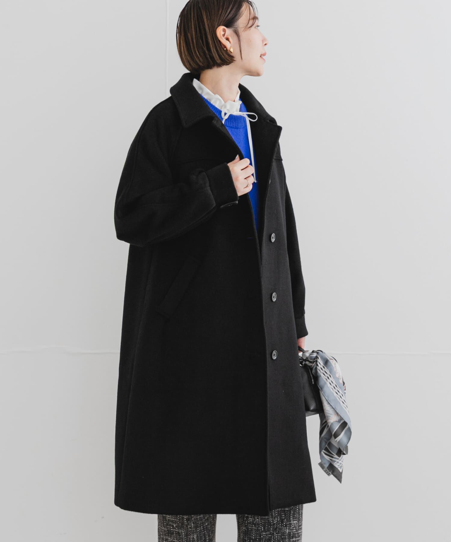 URBAN RESEARCH ROSSO「F by ROSSO　『UR TECH』ビーバーステンカラーロングコート」|ステンカラーコート|