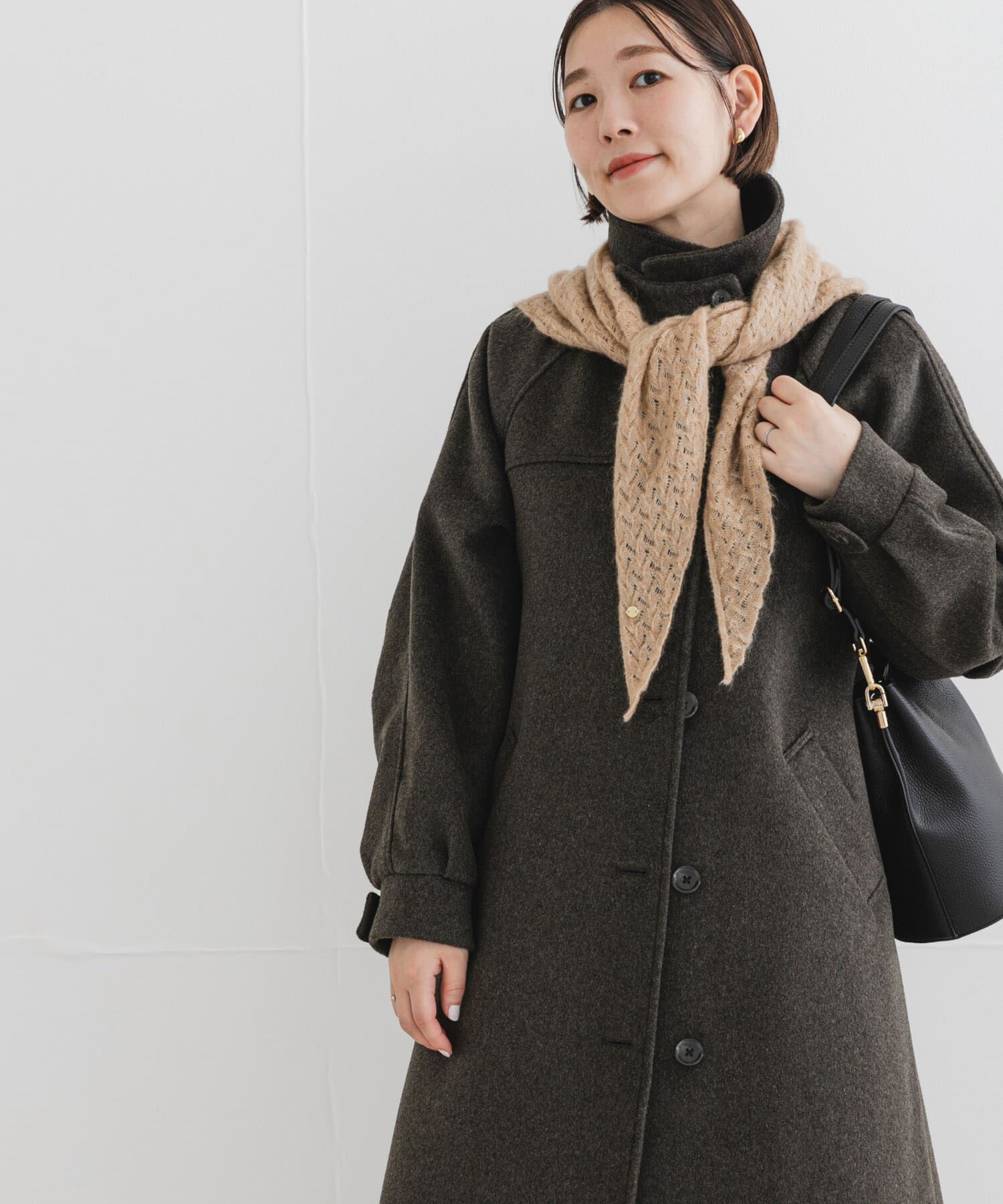 URBAN RESEARCH ROSSO「F by ROSSO　『UR TECH』ビーバーステンカラーロングコート」|ステンカラーコート|ブラウン