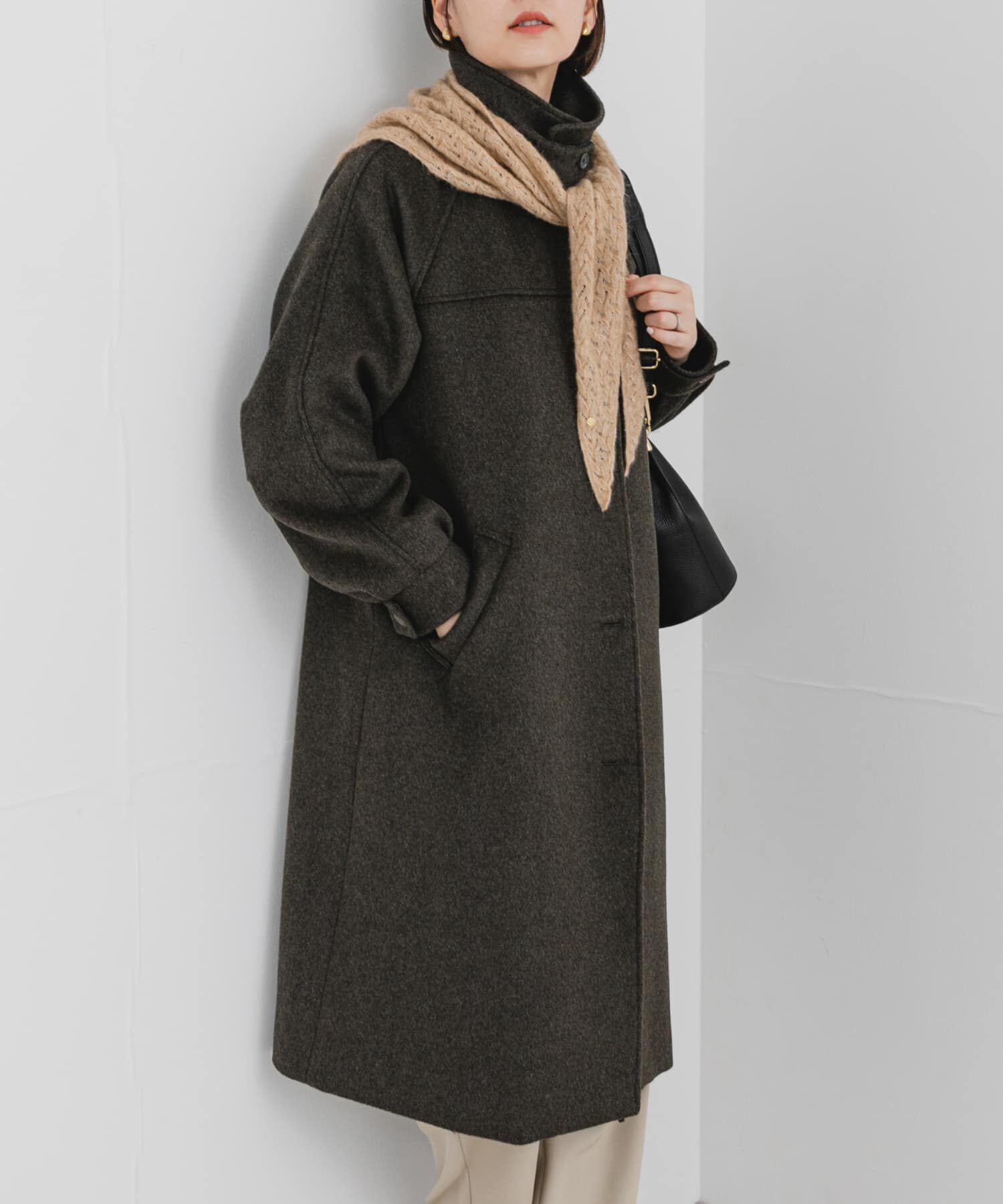 URBAN RESEARCH ROSSO「F by ROSSO　『UR TECH』ビーバーステンカラーロングコート」|ステンカラーコート|