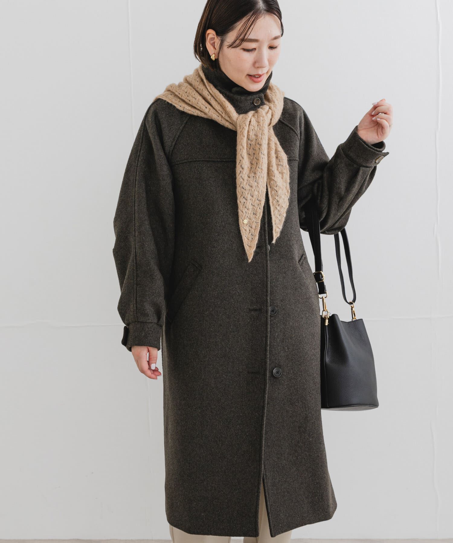 URBAN RESEARCH ROSSO「F by ROSSO　『UR TECH』ビーバーステンカラーロングコート」|ステンカラーコート|