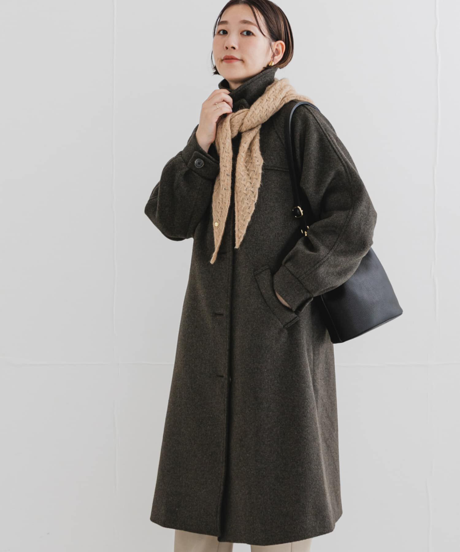 URBAN RESEARCH ROSSO「F by ROSSO　『UR TECH』ビーバーステンカラーロングコート」|ステンカラーコート|