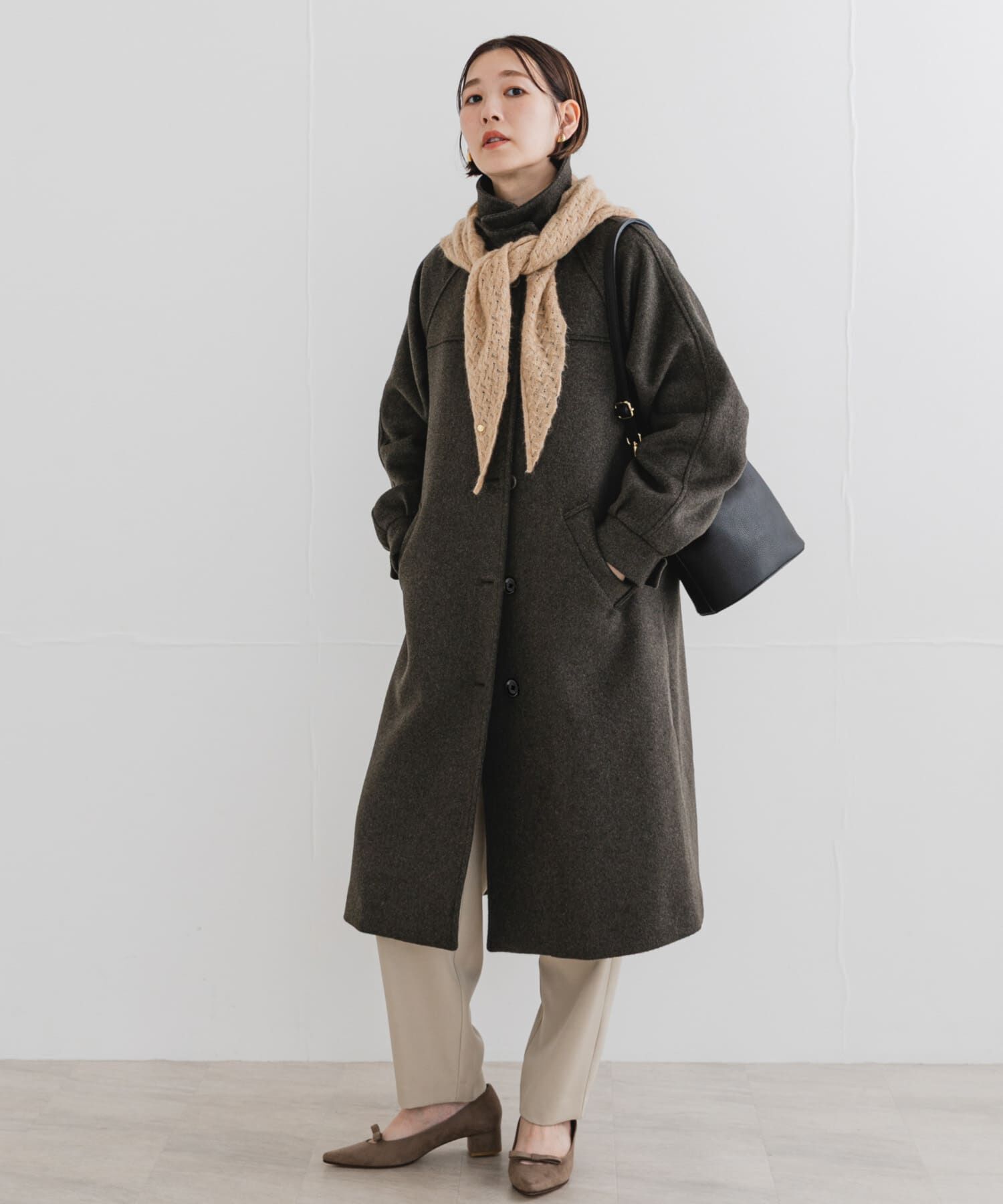 URBAN RESEARCH ROSSO「F by ROSSO　『UR TECH』ビーバーステンカラーロングコート」|ステンカラーコート|