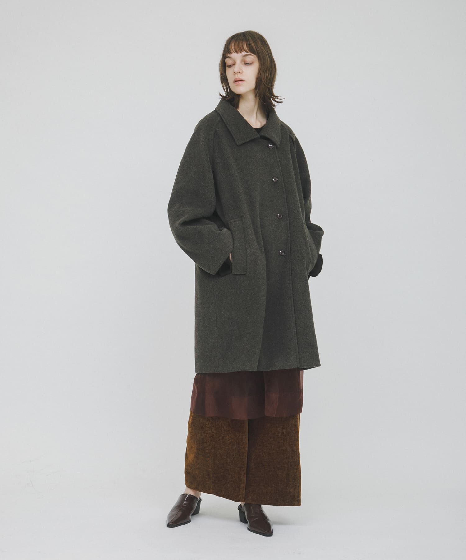 LAATO「balmacaan coat」|ステンカラーコート|