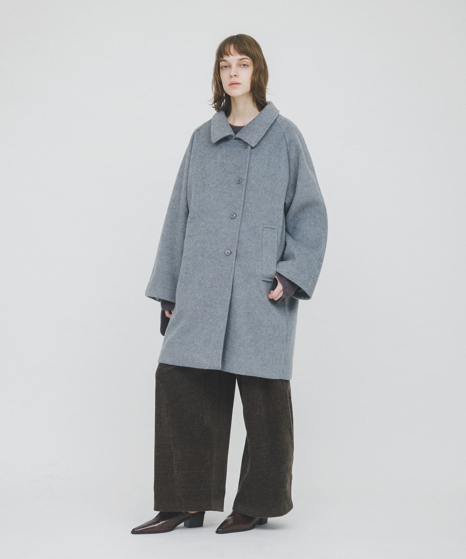 LAATO「balmacaan coat」|ステンカラーコート|
