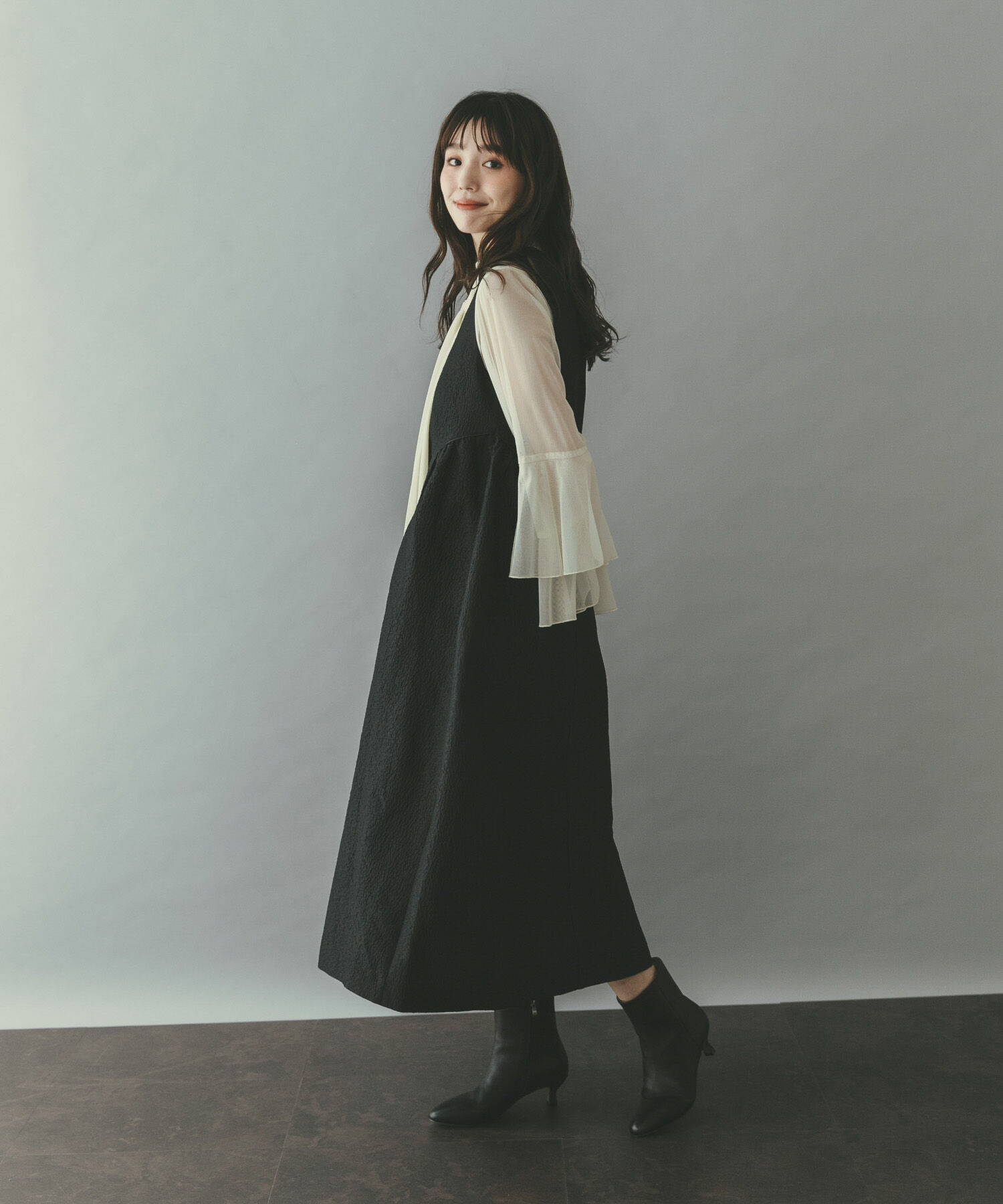 URBAN RESEARCH ROSSO「ジャガードフォルムレイヤードワンピース」|ワンピース|